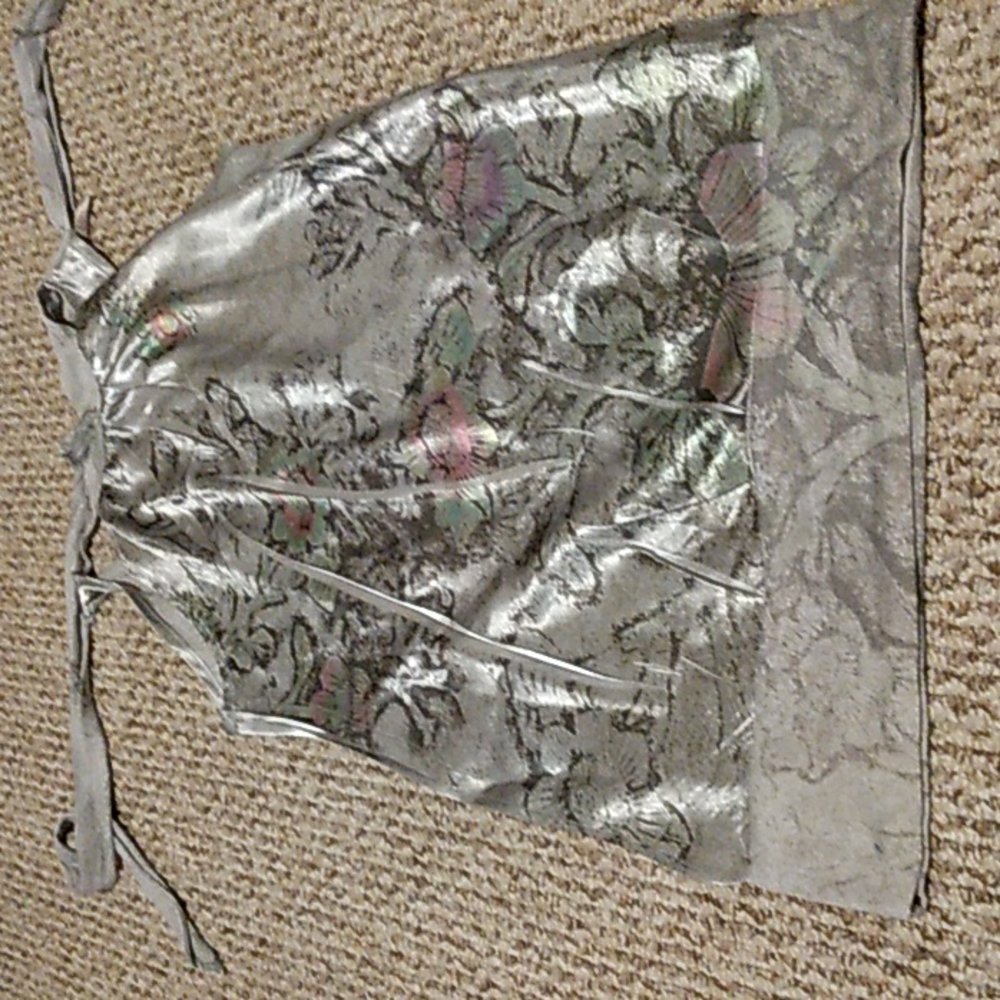 Silver Floral Pattern Mini Dress